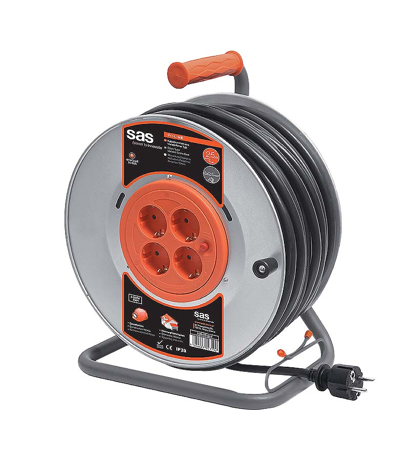 Metallic 25m cable reel with 3×2.5mm2 cable – sas