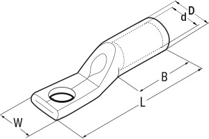 cable lug with slim palm technical draw