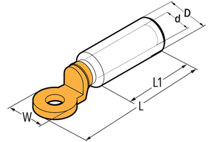 bimetallic cable lug technical draw