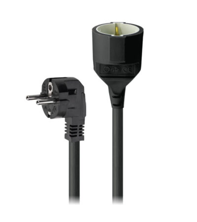 schuko extension cord black