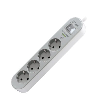 100 11 141 Πολύπριζο 4 θέσεων 1.5m με διακόπτη & Προστασία Υπέρτασης Power strip with surge protection 4 ways