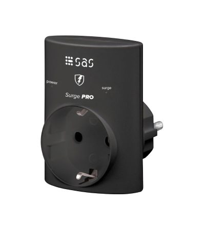 100 15 187 Αντάπτορας ρεύματος 1 θέσης με προστασία υπέρτασης μαύρο χρώμα 1 way adaptor Surge PRO